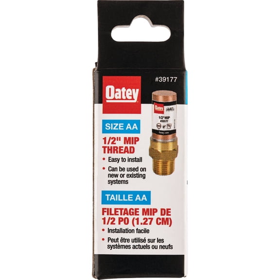 Oatey Shock Absorber Quiet Pipe 39177 - 1/2 Inch Male Iron Pipe - Copper, Bronze