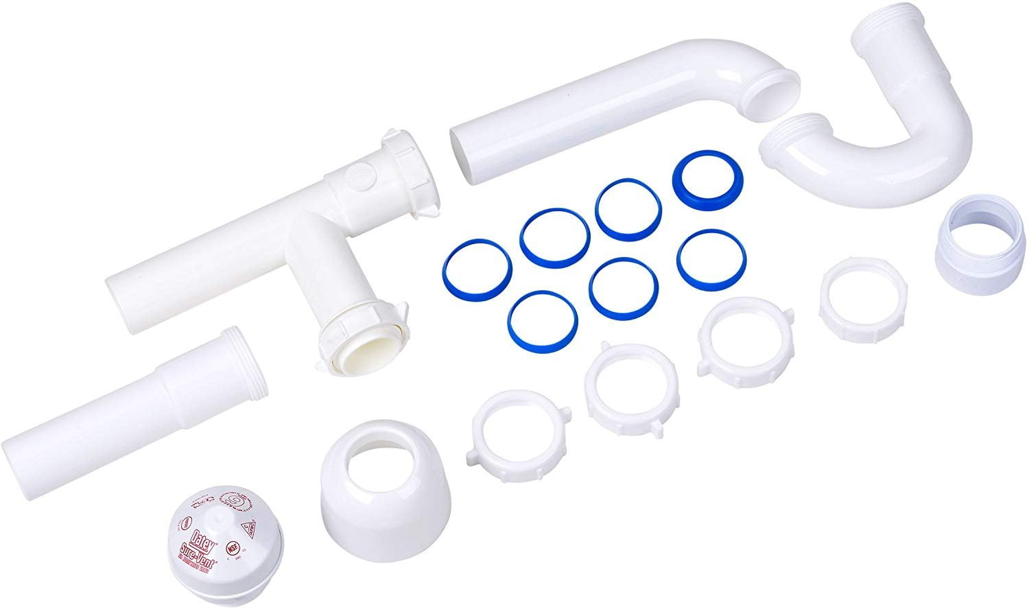 Oatey Air Admittance Valve Installation Kit - 1-1/2 In. P-Trap, PVC Adapter, White