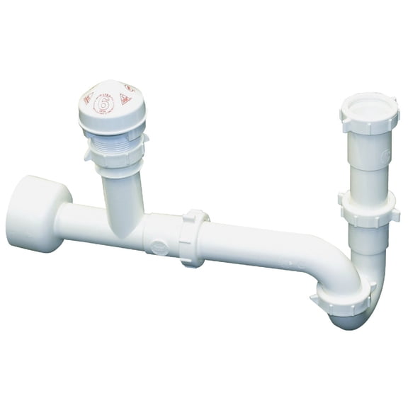Oatey Air Admittance Valve Installation Kit - 1-1/2 In. P-Trap, PVC Adapter, White