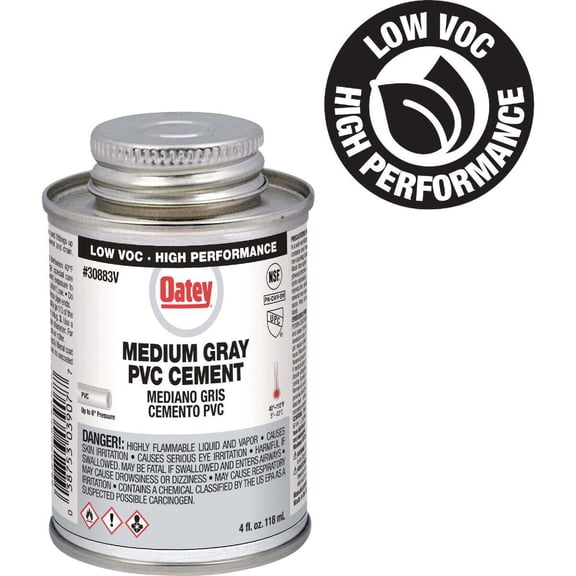 Oatey 4 Oz. Low Voc Gray PVC Cement 30883V