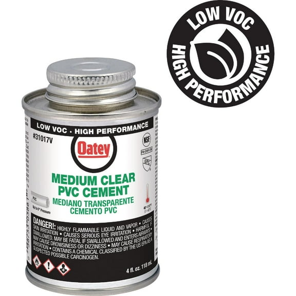Oatey 4 Oz. Low Voc Medium Bodied Clear PVC Cement 31017V