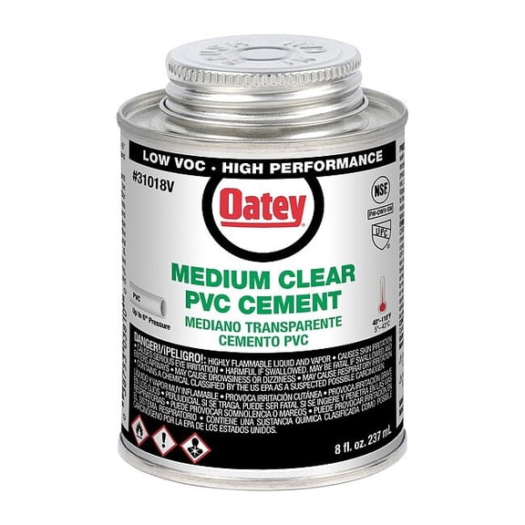 Oatey Cement,Brush-Top Can,8 fl oz,Clear 31018V