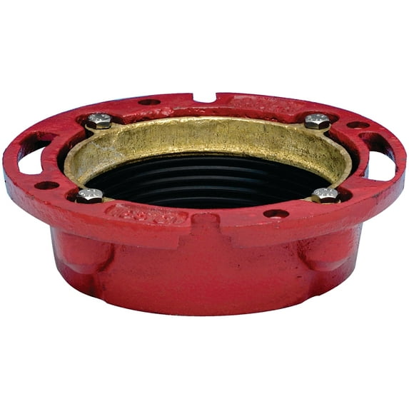 Oatey Toilet Flange, Red, Cast Iron, 4" 42255
