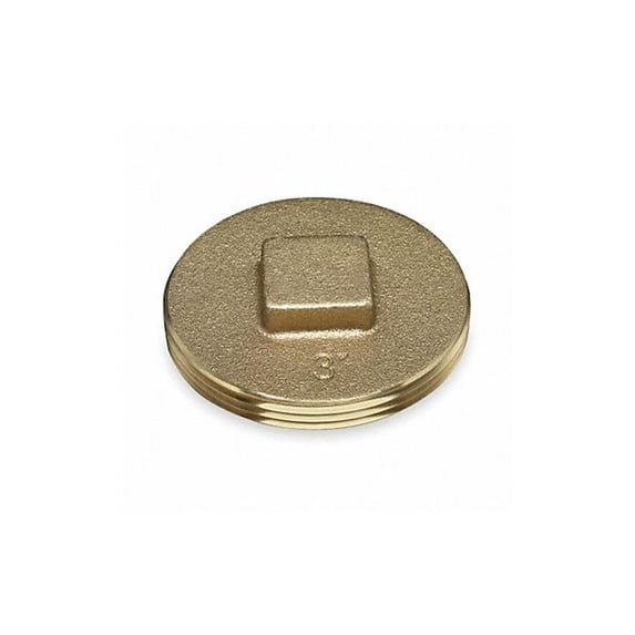 Oatey 42744 Cleanout Pipe Plug, 3-1/2 in, Raised Head, Brass