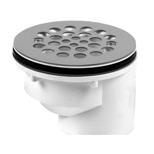 2-Inch PVC Offset Shower Drain with Stainless Steel Strainer
