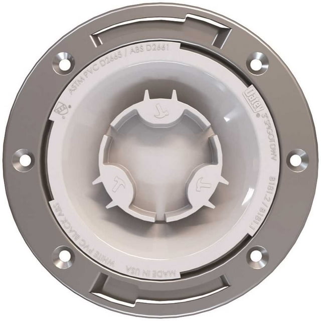Oatey 435882 Fast Set 3" Spigot PVC, Hub Toilet Flange with Test Cap and Stainless Steel Ring White