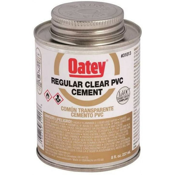 Oatey Regular Clear Cement - 8 Oz  Residential Use, Standard Application
