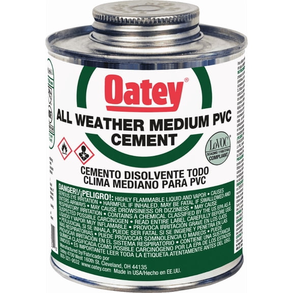 Oatey All-Weather PVC Cement - Pack of 12  Residential Use, Standard Application