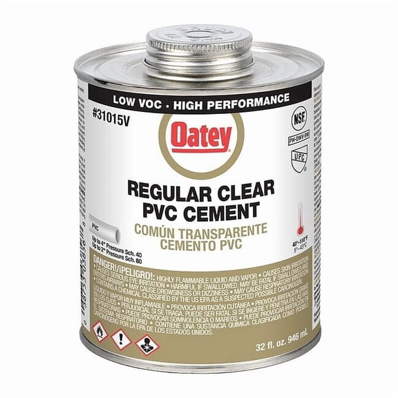 Oatey Cement,Brush-Top Can,32 fl oz,Clear 31015V