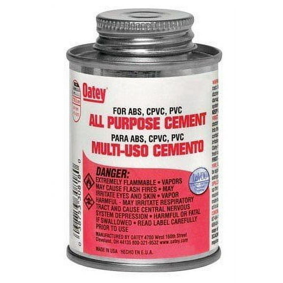 Oatey Clear All-Purpose Cement For CPVC/PVC 4 oz.