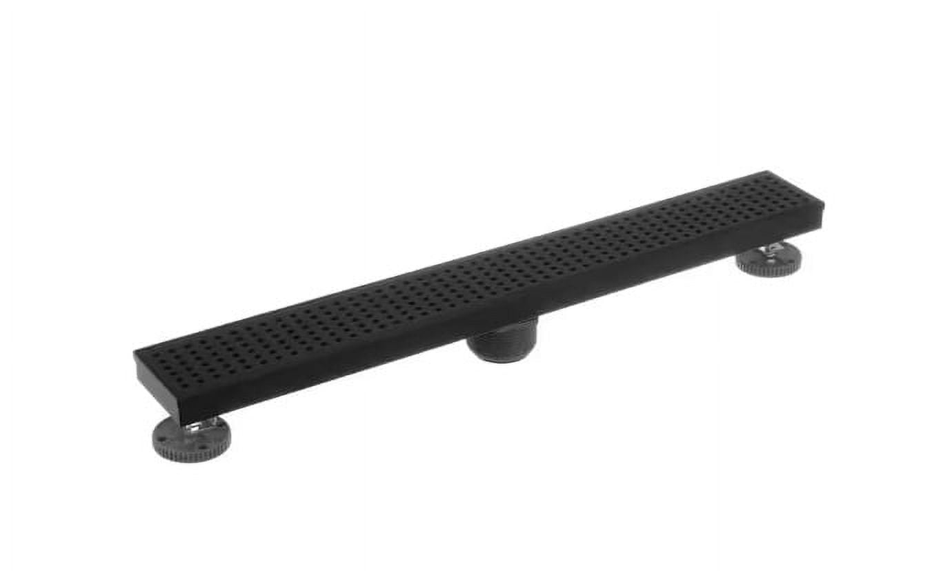 Matte Black Stainless Steel Linear Shower Drain Cover, 24 Inches