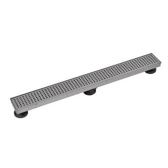 Oatey Designline 28 in. Stainless Steel Linear Shower Drain with Square Pattern Drain Cover, Silver