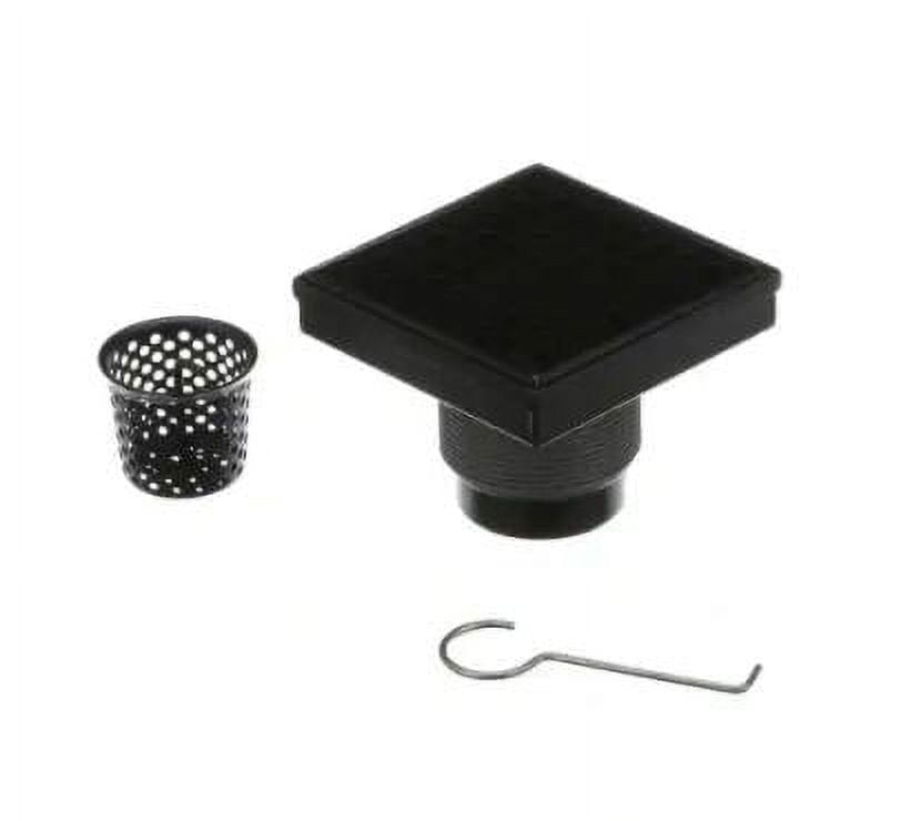 Oatey Designline 4" x 4" Stainless Steel Shower Drain w/Drain Cover-Matte Black