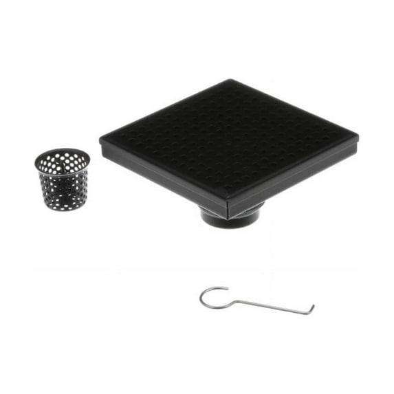 Oatey Designline 6"x6" Stainless Steel Shower Drain w/Drain Cover in Matte Black