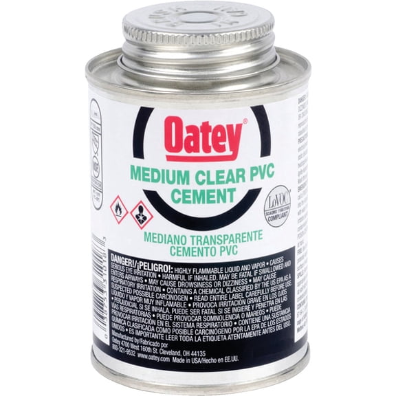 Oatey G31017 PVC Cement, 404 Series, Medium Body, 1/4 Pint Can, 1-Pack