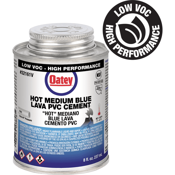 Oatey Low Voc Medium Bodied Blue Lava PVC Cement - Pack of 12 Residential Use, Standard Application