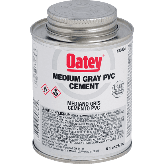 Oatey Medium Gray PVC Cement - Pack of 12  Residential Use, Standard Application