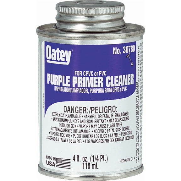 Oatey Purple Pipe and Fitting Primer/Cleaner for PVC/CPVC - Pack of 2 Interior & Exterior Use, Professional Finish