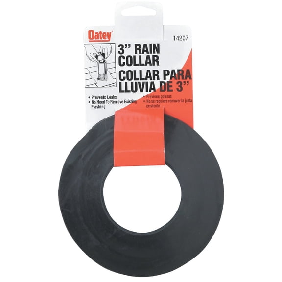 Oatey Rain Collar Plastic 3 Inch PVC Collar - Flexible - Size 3, Black
