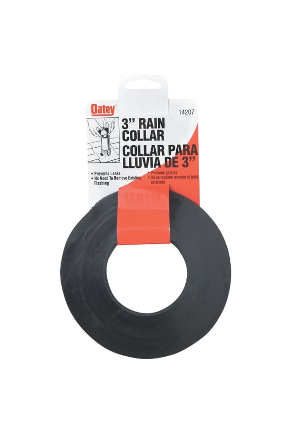 Rain Collar Plastic 3 Inch PVC Collar - Flexible - Size 3, Black