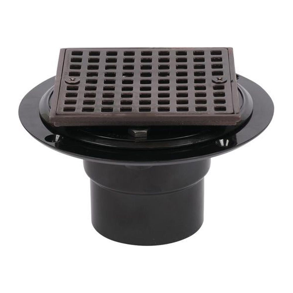 Oatey Round Black ABS Shower Drain with 4-3/16" Oil Rubbed Bronze Drain Cover