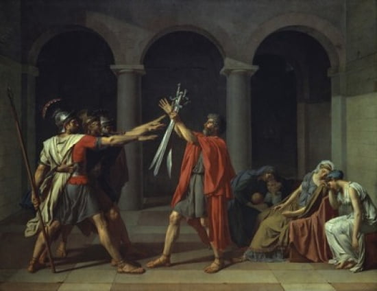 Oath of the Horatii 1784 Jacques-Louis David (1748-1825 French) Oil on canvas Musee du Louvre Paris Canvas Art - Jacques-Louis David (18 x 24)