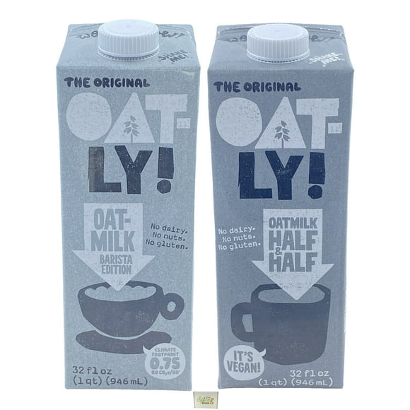 Oatly Oat Milk | Coffee Lovers | Half & Half and Barista Edition | 32 oz. Pack of 2