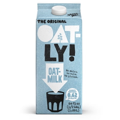 Oatly Original Oatmilk, Dairy-Free Milk, 64 fl oz Refrigerated Carton