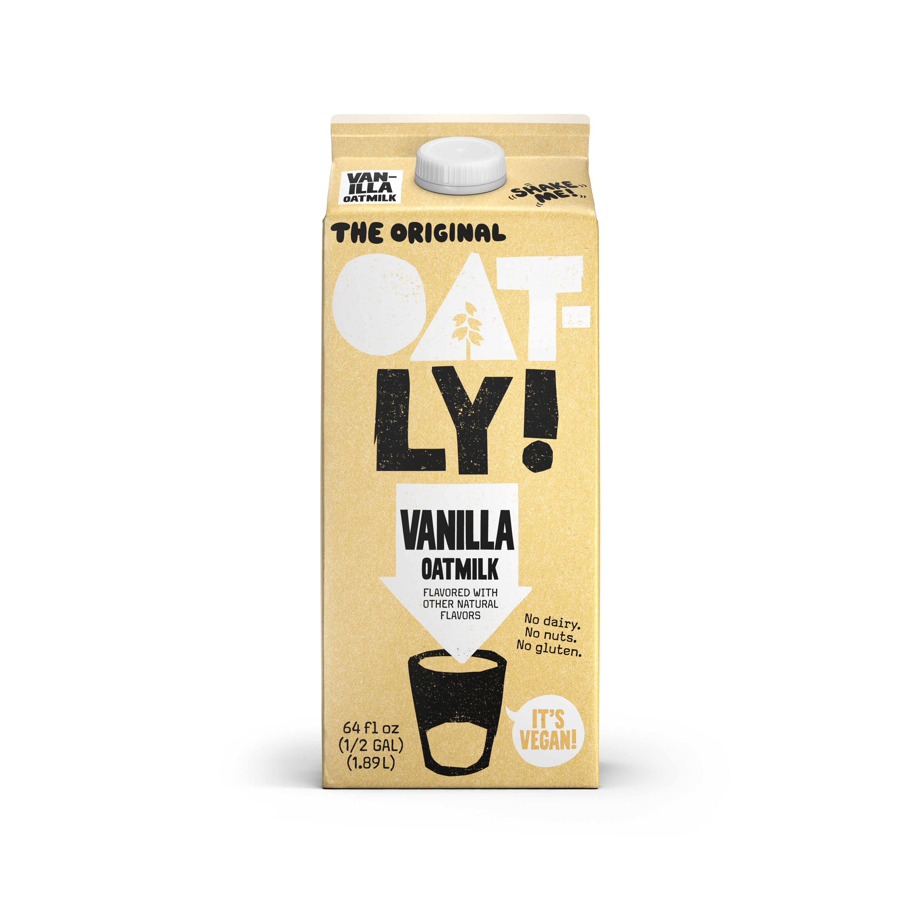 Oatly Vanilla Oatmilk, Dairy-Free Milk, 64 fl oz Refrigerated Carton