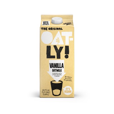 Oatly Vanilla Oatmilk, Dairy-Free Milk, 64 fl oz Refrigerated Carton