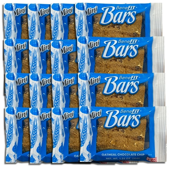 Oatmeal Chocolate Chip Mini Benefit Bars by Readi-Bake   1.25 Ounce | Value Pack of 16