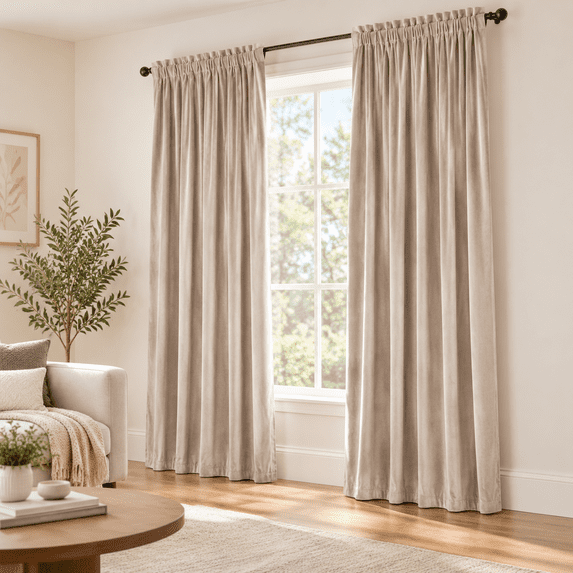 Oatmeal Curtacream Rod Pocket 52*84 Inch 2 Panels - Walmart.com
