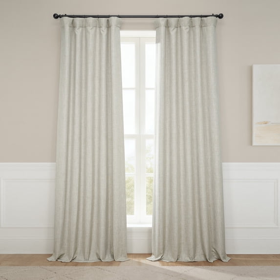 Oatmeal Faux Linen Room Darkening Curtain (1 Panel), Oatmeal, 50W X 96L
