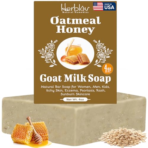 Oatmeal Honey Goat's Milk Soap Bar â€“ Natural Bar Soap for Women, Men