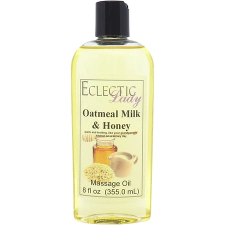 Oatmeal Milk and Honey Massage Oil by Eclectic Lady, 8 oz, Sweet Almond Oil and Jojoba Oil
