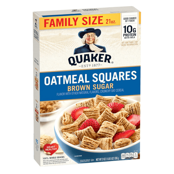 Oatmeal Squares Breakfast Cereal, Brown Sugar, 21oz Family Size Box