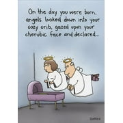 Oatmeal Studios Angels at Crib Funny / Humorous Birthday Card