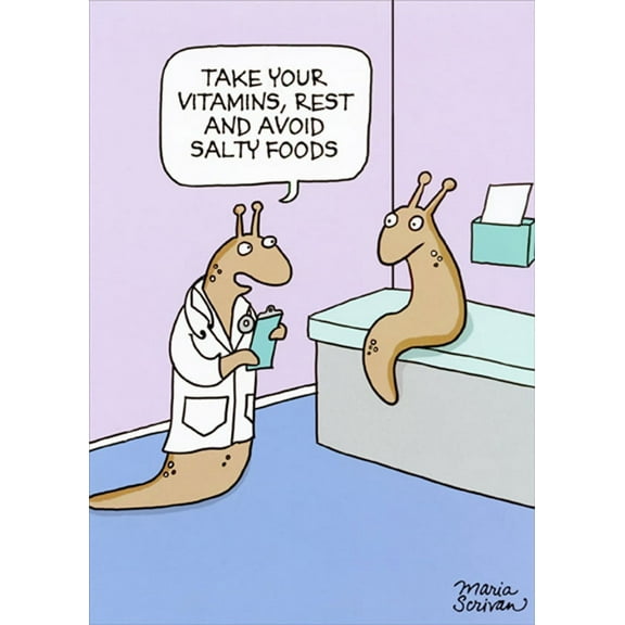 Oatmeal Studios Avoid Salty Foods Funny / Humorous Get Well Card