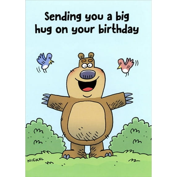 Oatmeal Studios Bear Ready For a Big Hug Funny / Humorous Birthday Card