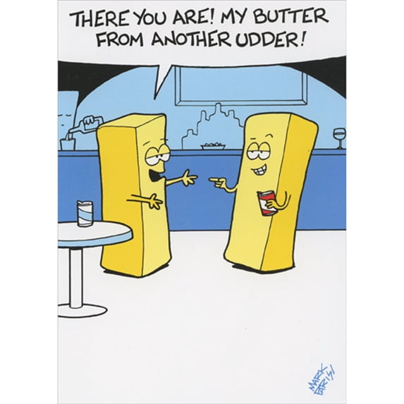 Oatmeal Studios Butter From Another Udder Funny Birthday Card for Man