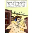 thumbnail image 1 of Oatmeal Studios Dancing Man Wearing Headphones Funny / Humorous Birthday Card, 1 of 2
