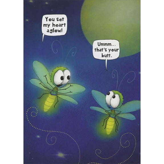 Oatmeal Studios Fireflies: Set My Heart Aglow Funny Anniversary Card