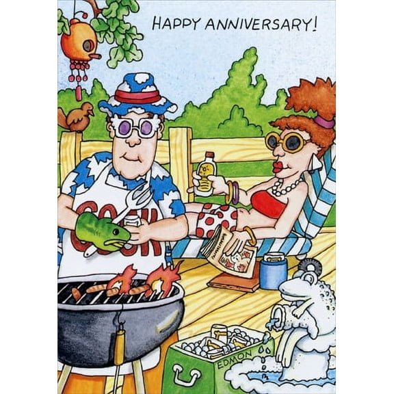 Oatmeal Studios Flames Of Passion Funny / Humorous Wedding Anniversary Card