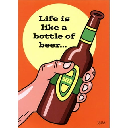 Oatmeal Studios Hand Holding Beer Funny / Humorous Masculine Birthday Card for Him / Man