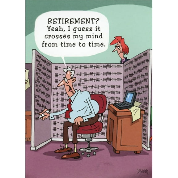 Oatmeal Studios Hash Marks on Cubicle Masculine Funny / Humorous Retirement Card for Man : Men : Him