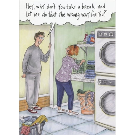 Oatmeal Studios Husband Helps With Laundry Funny / Humorous Birthday Card For Her / Woman