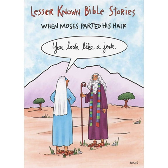 Oatmeal Studios Lesser Known Bible Stories: When Moses Parted His Hair Funny / Humorous Birthday Card
