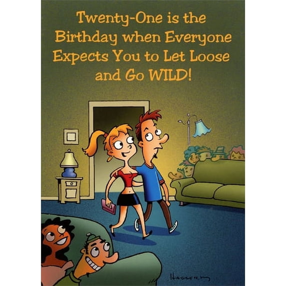 Oatmeal Studios Let Loose And Go Wild: 21st Funny Masculine Birthday Card