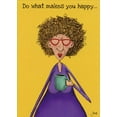 thumbnail image 1 of Oatmeal Studios Makes You Happy Woman With Coffee Funny / Humorous Feminine Birthday Card for Her / Woman, 1 of 2