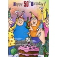thumbnail image 1 of Oatmeal Studios Man with Cake at Party Funny / Humorous Insult 50th : Fiftieth Birthday Card for Man : Him, 1 of 2